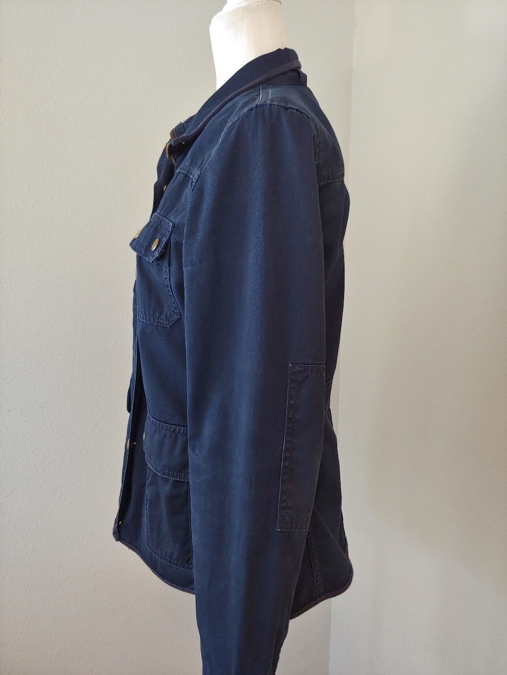 J. Crew Relaxed Field Boyfriend Jacket with Gold Hardware Navy Women's Small - Picture 10 of 16